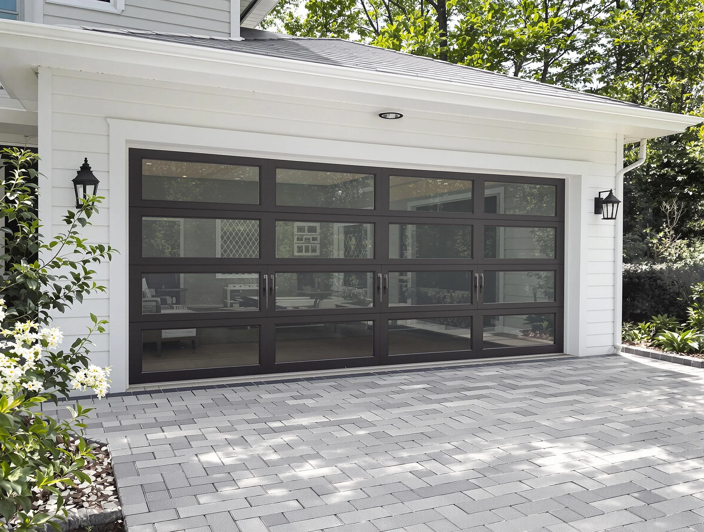 Brandermill Garage Door Repair design specialist presenting custom garage door options to Brandermill homeowner